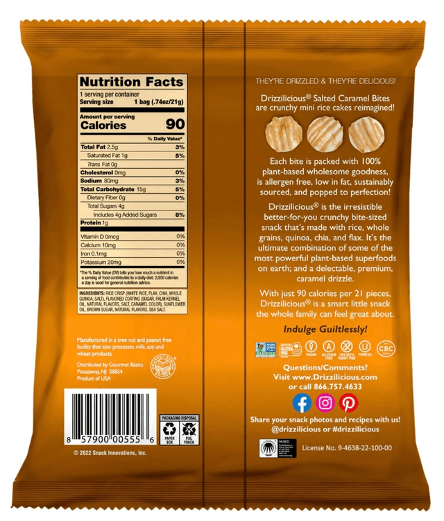 #3204 Drizzilicious Salted Caramel Mini Rice Cake Bites