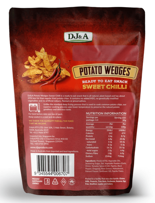 #3031 Freeze Dried Sweet Chilli Potato Wedges 100g 