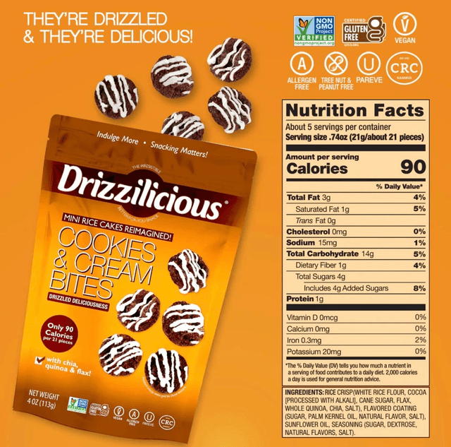 #3202 Drizzilicious Cookies & Cream Mini Rice Cake Bites